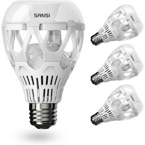 SANSI 18W (150 Watt Equivalent) LED Light Bulb, A21 LED Bulbs, 2500 Lumens Light Bulbs, 5000K Daylight LED, E26 Base, Non-Dimmable, Bright led bulbs, 4-Pack