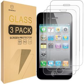 Mr.Shield [3-PACK] Designed For iPhone 4 / 4S [Tempered Glass] Screen Protector with Lifetime Replacement