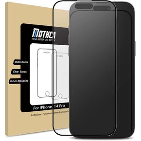Mothca Matte Glass Screen Protector for iPhone 14 Pro 6.1-inch Anti-Glare & Anti-Fingerprint Full Coverage Tempered Glass Film, Dynamic Island Compatible, Case Friendly Edge to Edge Smooth as Silk