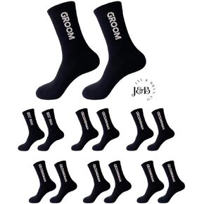 7 Pack Groom Socks Groomsman Best Man Socks, Groom Gifts for Men, Groomsmen Gifts for Wedding, Bachelor Party Gift
