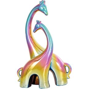 Deco 79 Ceramic Giraffe Decorative Sculpture Home Decor Statue, Accent Figurine 11" x 5" x 15", Silver