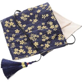 Weave Knitting Needle Bag Rolling Needle Storage Bag Knitting Needles Holder Case Rolling Organizer for Knitting Needles Crochet Hooks Blue Foldable Cross Needle Bag Crochet Hook Case
