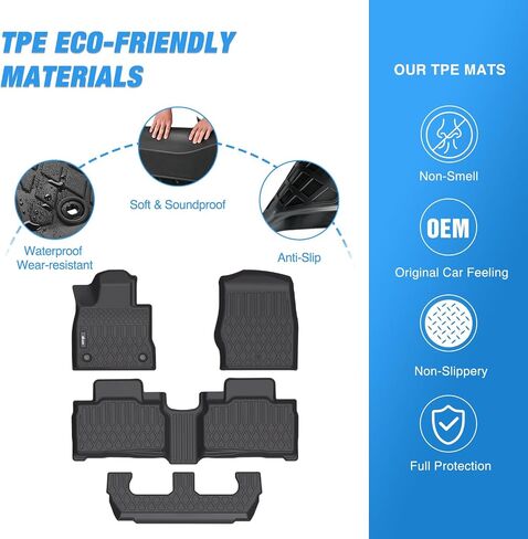 Nilight TPE Floor Mats for Ford Explorer 6 Seats 2020 2021 2022 2023 2024,All Weather Custom Fit Heavy Duty Floor Liners in Saudi Arabia