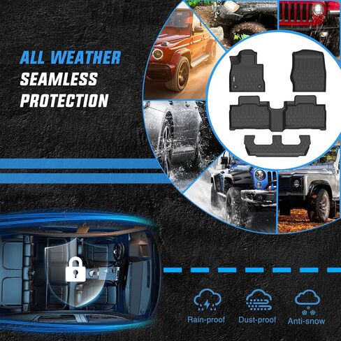 Nilight TPE Floor Mats for Ford Explorer 6 Seats 2020 2021 2022 2023 2024,All Weather Custom Fit Heavy Duty Floor Liners in Saudi Arabia