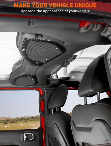 Savadicar Yellow Interior Trim Kit for 2024+ Jeep Wrangler (JL) & Gladiator (JT) - 4 Pcs Decor Cover Set for Front Dash Speakers and Soundbar, Stylish Accessories for an Upgrade in Saudi Arabia