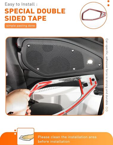 Savadicar Yellow Interior Trim Kit for 2024+ Jeep Wrangler (JL) & Gladiator (JT) - 4 Pcs Decor Cover Set for Front Dash Speakers and Soundbar, Stylish Accessories for an Upgrade in Saudi Arabia