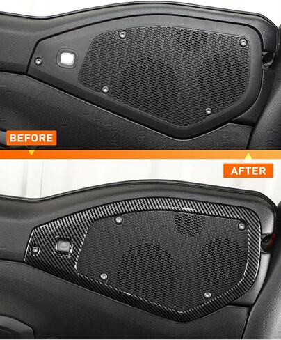 Savadicar Yellow Interior Trim Kit for 2024+ Jeep Wrangler (JL) & Gladiator (JT) - 4 Pcs Decor Cover Set for Front Dash Speakers and Soundbar, Stylish Accessories for an Upgrade in Saudi Arabia