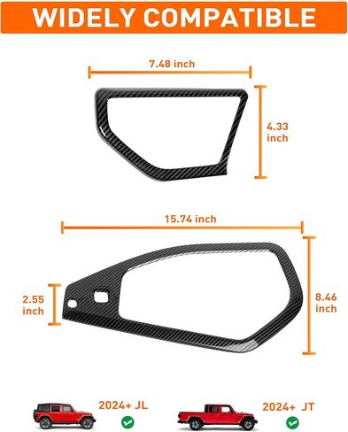 Savadicar Yellow Interior Trim Kit for 2024+ Jeep Wrangler (JL) & Gladiator (JT) - 4 Pcs Decor Cover Set for Front Dash Speakers and Soundbar, Stylish Accessories for an Upgrade in Saudi Arabia
