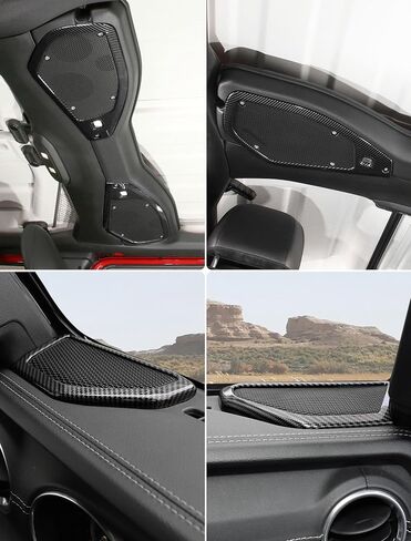 Savadicar Yellow Interior Trim Kit for 2024+ Jeep Wrangler (JL) & Gladiator (JT) - 4 Pcs Decor Cover Set for Front Dash Speakers and Soundbar, Stylish Accessories for an Upgrade in Saudi Arabia