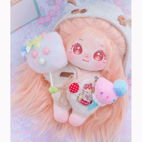niannyyhouse 20cm Plush Doll GreenOrange Girl Humanoid Stuffed Body no Attribute 8" Normal Body Wearable Clothing Dress Up Gifts (a-1-without Skeleton) in Kuwait