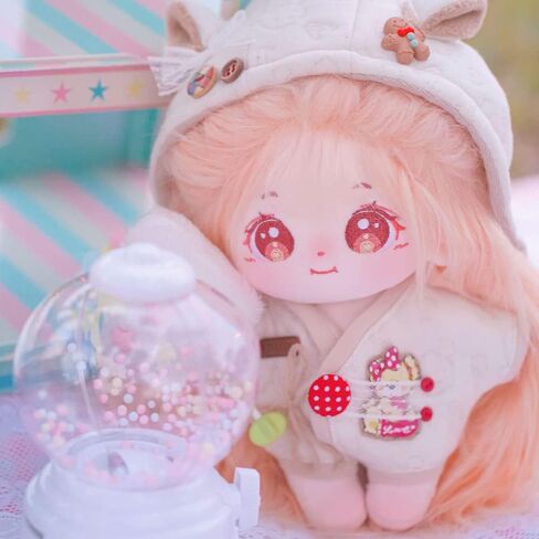 niannyyhouse 20cm Plush Doll GreenOrange Girl Humanoid Stuffed Body no Attribute 8" Normal Body Wearable Clothing Dress Up Gifts (a-1-without Skeleton) in Kuwait