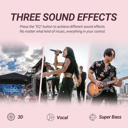 سماعات بلوتوث BOGASING، مكبر صوت لاسلكي محمول M4 مع صوت جهير عميق 40 وات وصوت ستيريو عالٍ، IPX7 مقاوم للماء، بلوتوث 5.0، TWS، تقنية DSP، ميكروفون مدمج، للحفلات المنزلية الخارجية (وردي) in Kuwait