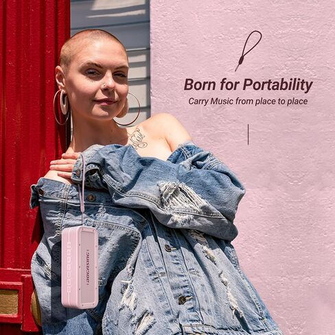 سماعات بلوتوث BOGASING، مكبر صوت لاسلكي محمول M4 مع صوت جهير عميق 40 وات وصوت ستيريو عالٍ، IPX7 مقاوم للماء، بلوتوث 5.0، TWS، تقنية DSP، ميكروفون مدمج، للحفلات المنزلية الخارجية (وردي) in Kuwait