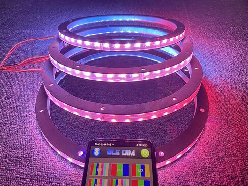 4PCS 6.5inch Spacer Ring Light Color Chasing Flow LED Speakers Light Set Bluetooth App Control(Speaker Not Included) DREAM CHASING 6.5inch in Saudi Arabia