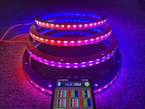 4PCS 6.5inch Spacer Ring Light Color Chasing Flow LED Speakers Light Set Bluetooth App Control(Speaker Not Included) DREAM CHASING 6.5inch in Saudi Arabia