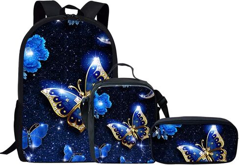 3pcs/set Kids School Bags Shoulder Backpack for Girls Boys Primary Schoolbags with Thermal Lunch Box Pencil Holder in Saudi Arabia