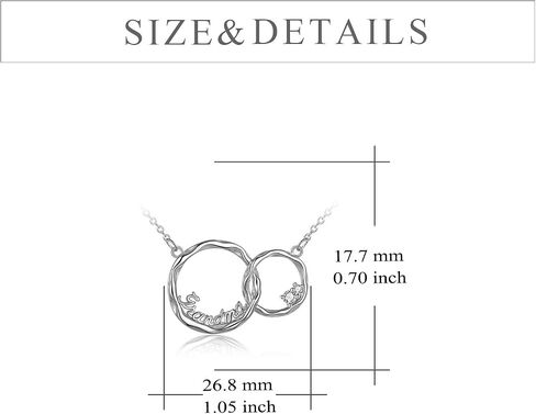 Generation Necklace 925 Sterling Silver Interlocking Double Circles Necklace for Grandma Mom Sisters Birthday Jewelry Gifts in Saudi Arabia