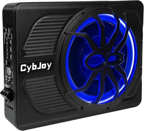 مضخم صوت للسيارة مقاس 10 بوصات نحيف أسفل المقعد بقدرة 800 وات، مضخم صوت مدمج، مكبرات صوت للسيارة/الشاحنة، ترقية مع إضاءة محيطة LED زرقاء in Kuwait