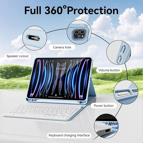 Keyboard Case for iPad Pro 11 Inch (4th/3rd/2nd Gen, 2022/2021/2020) in Saudi Arabia