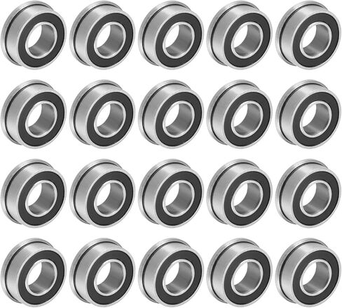 Uxcell FR188-2RS محمل كروي ذو حواف 1/4 × 1/2 × 3/16 بوصة محامل شفة فولاذية كروم مزدوجة محكمة الغلق، 20 قطعة in Kuwait