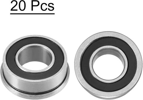 Uxcell FR188-2RS محمل كروي ذو حواف 1/4 × 1/2 × 3/16 بوصة محامل شفة فولاذية كروم مزدوجة محكمة الغلق، 20 قطعة in Kuwait