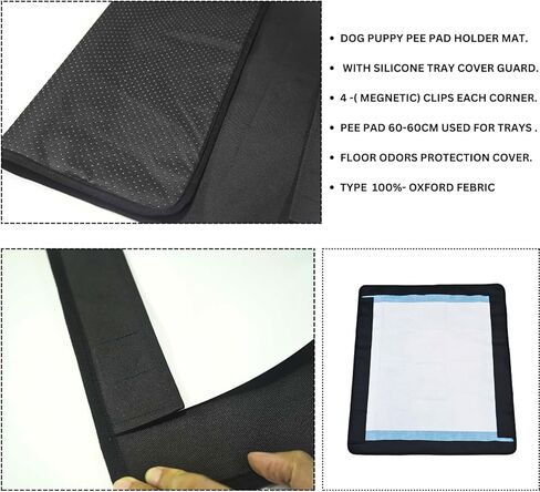 Silicone Pee Pad Holder For Dogs and Puppy Potty Training Tray- 4 Magnets Clips-27x24in No-Spills ,Odor Absorption,Dog Tray For Pee Pads Travel,Fits 23x23in Wee Wee Pad Tray,Litter Box for Dogs Indoor in Saudi Arabia