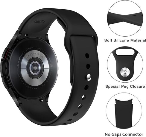 Sport Bands for Samsung Galaxy Watch 6/5/4 Band 40mm 44mm/Watch 6 Classic 47mm 43mm/Watch 4 Classic 46mm 42mm Women/Men,Silicone Strap for Samsung Watch 5 Pro 45mm,No Gap replacement Wristband in Kuwait