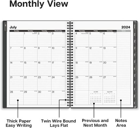 مخطط Dunwell 2024-2025 أسبوعي شهري (8.5x11 بوصة)، كبير يوليو 2024-يونيو 2025 مخطط يومي، كتاب جدول أعمال التقويم 8.5 × 11، منظم يومي in Kuwait