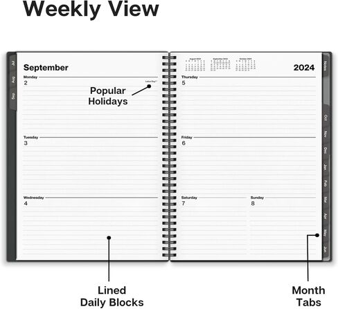 مخطط Dunwell 2024-2025 أسبوعي شهري (8.5x11 بوصة)، كبير يوليو 2024-يونيو 2025 مخطط يومي، كتاب جدول أعمال التقويم 8.5 × 11، منظم يومي in Kuwait