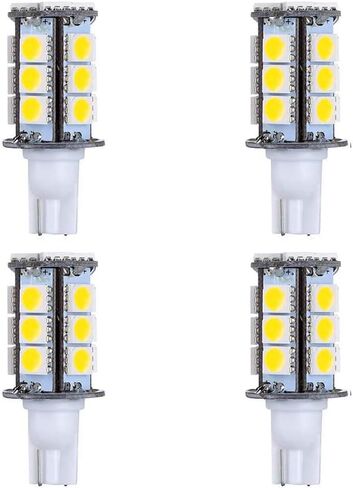 T5 T10 قاعدة إسفين LED لمبة إضاءة عالية السطوع 12VAC/DC 3Watt 2700K-3000K لون أبيض دافئ لإضاءة المناظر الطبيعية في الهواء الطلق على سطح السفينة وأضواء مسار الخطوة وأضواء RV حزمة من 6 in Kuwait