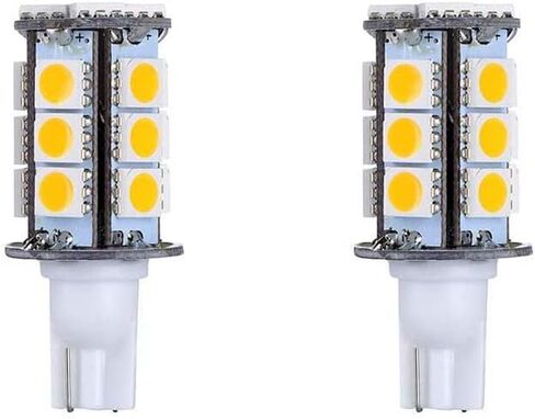 T5 T10 قاعدة إسفين LED لمبة إضاءة عالية السطوع 12VAC/DC 3Watt 2700K-3000K لون أبيض دافئ لإضاءة المناظر الطبيعية في الهواء الطلق على سطح السفينة وأضواء مسار الخطوة وأضواء RV حزمة من 6 in Kuwait