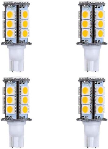 T5 T10 قاعدة إسفين LED لمبة إضاءة عالية السطوع 12VAC/DC 3Watt 2700K-3000K لون أبيض دافئ لإضاءة المناظر الطبيعية في الهواء الطلق على سطح السفينة وأضواء مسار الخطوة وأضواء RV حزمة من 6 in Kuwait