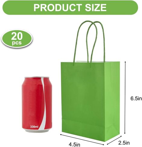 BEISHIDA Small Gift Bags Party Favor Bags Paper Gift Bags Blue Gift Bags with Handles Birthday Gift Bags (6.5 x 4.5 x 2.5 Inch, 20PCS) in Saudi Arabia