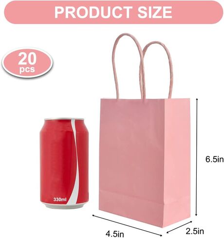 BEISHIDA Small Gift Bags Party Favor Bags Paper Gift Bags Blue Gift Bags with Handles Birthday Gift Bags (6.5 x 4.5 x 2.5 Inch, 20PCS) in Saudi Arabia