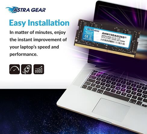 Astra-Gear 4GB(1x4GB) 2666Mhz DDR4 Unbuffered Non-ECC SO-DIMM Upgrade for Laptop Notebook Memory Ram 1.2V CL19 260-Pin(AHN19D4G26S) in Saudi Arabia