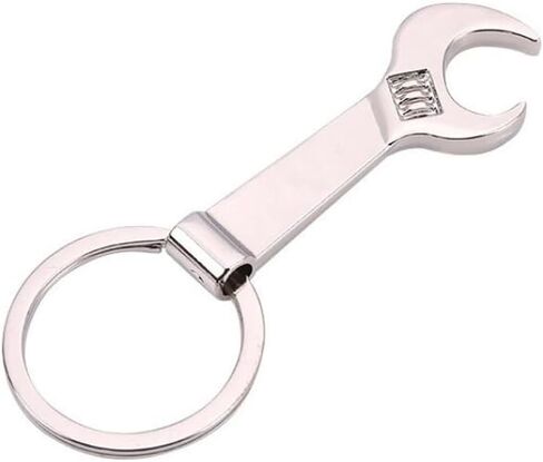 Bottle Opener Keychain Metal Mini Wrench Pendant Beer Opener Beverage Soda Beer Bartender Bottle Opener Keyring Christmas Birthday Gift for Men and Women Silver in Kuwait