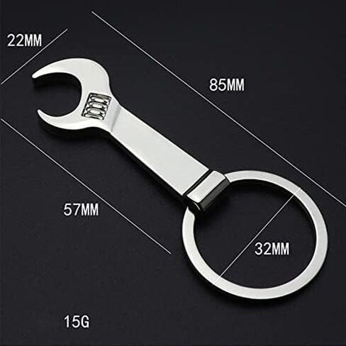Bottle Opener Keychain Metal Mini Wrench Pendant Beer Opener Beverage Soda Beer Bartender Bottle Opener Keyring Christmas Birthday Gift for Men and Women Silver in Kuwait