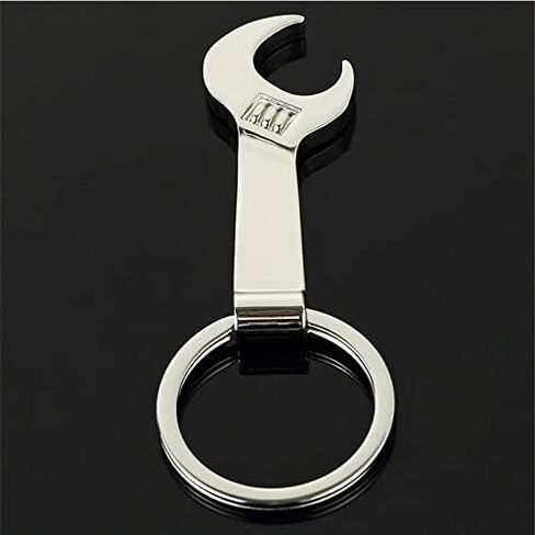 Bottle Opener Keychain Metal Mini Wrench Pendant Beer Opener Beverage Soda Beer Bartender Bottle Opener Keyring Christmas Birthday Gift for Men and Women Silver in Kuwait