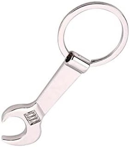 Bottle Opener Keychain Metal Mini Wrench Pendant Beer Opener Beverage Soda Beer Bartender Bottle Opener Keyring Christmas Birthday Gift for Men and Women Silver in Kuwait