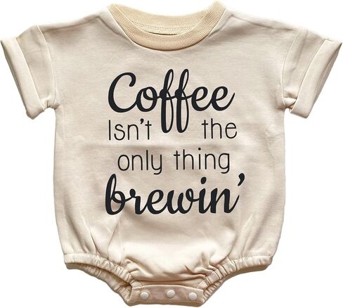 Time to Spill The Beans Pregnancy Announcement Bodysuit Coffee Beans Reveal Romper Infant Shower Gift (0-6 Months, Letter Print-Short Sleeve Bodysuit) in Saudi Arabia