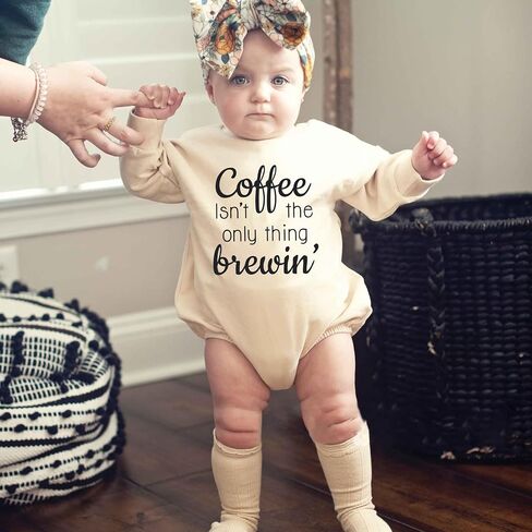 Time to Spill The Beans Pregnancy Announcement Bodysuit Coffee Beans Reveal Romper Infant Shower Gift (0-6 Months, Letter Print-Short Sleeve Bodysuit) in Saudi Arabia