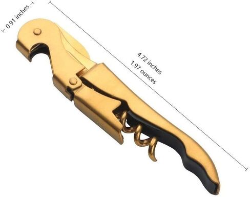 Color ME! 2 Pieces Stainless Steel Waiter Corkscrews for Wine Bottles Double Hinged Corkscrew Wine Opener with Bottle Opener and Serrated Foil Cutter for Restaurant Waiters or Bartenders (Gold) in Saudi Arabia