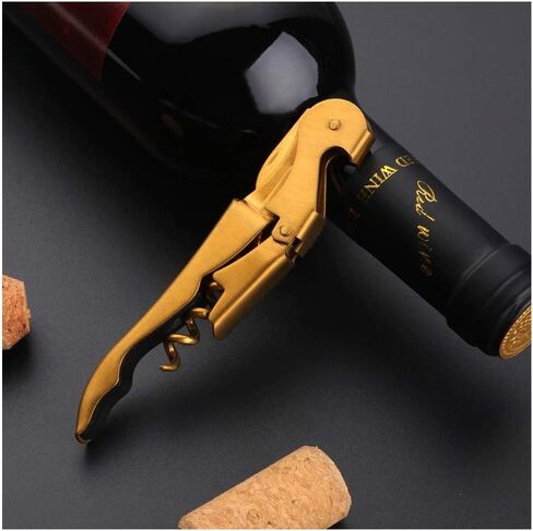 Color ME! 2 Pieces Stainless Steel Waiter Corkscrews for Wine Bottles Double Hinged Corkscrew Wine Opener with Bottle Opener and Serrated Foil Cutter for Restaurant Waiters or Bartenders (Gold) in Saudi Arabia