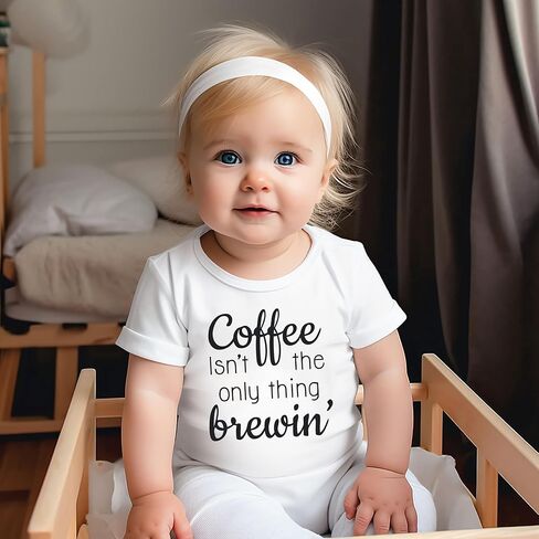 الوقت لتسرب الفاصوليا إعلان الحمل ارتداءها حبوب القهوة تكشف رومبير هدية دش الرضع (0-6 أشهر، طباعة الرسالة - ارتداءها قصيرة الأكمام) in Kuwait