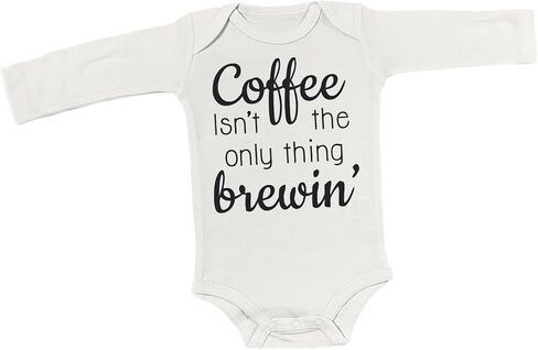 الوقت لتسرب الفاصوليا إعلان الحمل ارتداءها حبوب القهوة تكشف رومبير هدية دش الرضع (0-6 أشهر، طباعة الرسالة - ارتداءها قصيرة الأكمام) in Kuwait