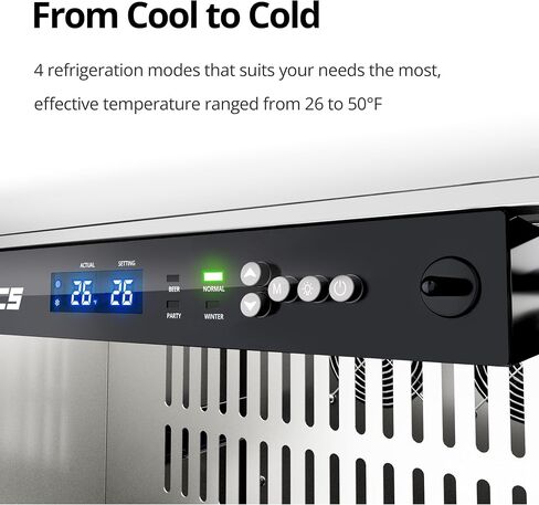 24 Inch Outdoor Drawer Beverage Refrigerator, 186 Can Outdoor Drawer Beverage Cooler with Dual Mode Lock, 5.47 cu. ft. Drawer Refrigerator for Patio, 26-50°F, SUS304, ETL & NSF7 Certified in Saudi Arabia
