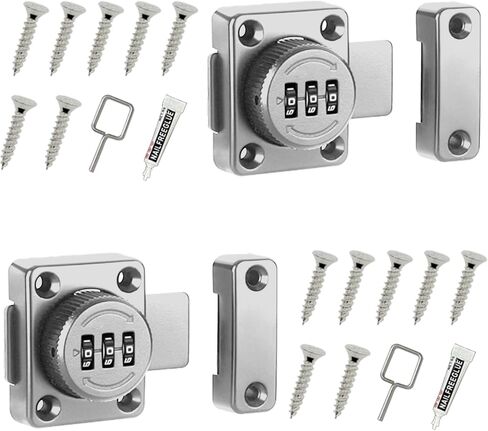 Cabinet Door Password Lock Mechanical Keyless Combination Cabinet Lock Cabinet Password Latch Rotary Drawers Lock for One-Way Door Office File Storage Closet Cabinet（Black） in Saudi Arabia