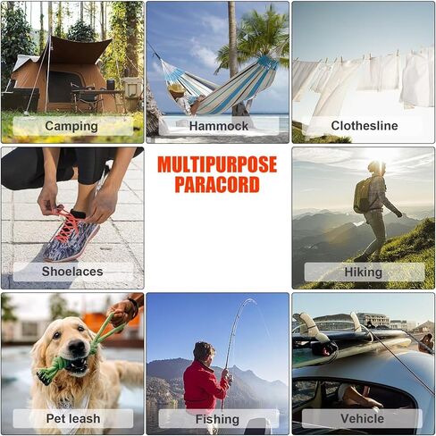 Reflective Paracord Rope 1000Ib - 100ft 250ft 500ft 1000ft 4mm - 12 Strand Parachute Spool Cord, para Cord Lanyard for Camping, Hammock, Hiking DIY Projects in Kuwait