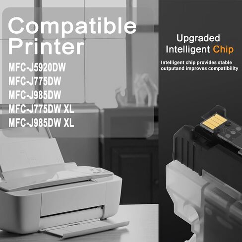 خراطيش حبر LC20E عالية الإنتاجية بديلة لخراطيش حبر Brother LC20E LC-20E XXL تستخدم مع طابعة MFC-J985DW J775DW J5920DW J985DWXL (BK/C/M/Y، 4 عبوات) in Kuwait