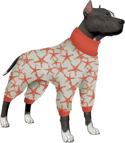 LovinPet كلب كبير PJS، حماية من الأشعة فوق البنفسجية، نيسيس الكلب لتخفيف قلق الحيوانات الأليفة، مريح للتنفس، أسماك القرش الزرقاء المطبوعة ملابس الكلاب مثل بدلة استعادة جراحة الكلاب السفلية لسترة الكلب XXL in Saudi Arabia